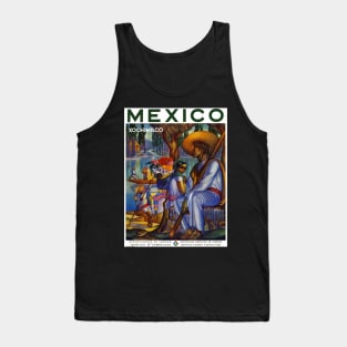 Bold and Bright Restored Vintage Mexico Travel Poster Tank Top